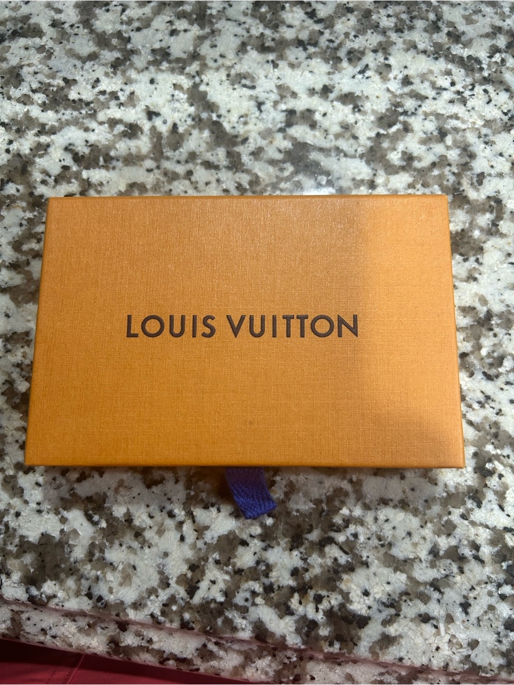 Louis Vuitton Orange Gift Box with Brown Logo and Purple Pull-Tab-Authentic